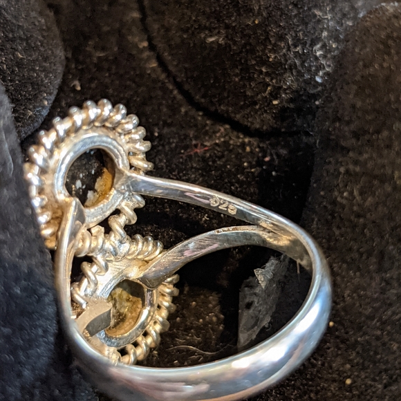 Black Australian Obsidian .925 silver ring, size 6 - Picture 5 of 5